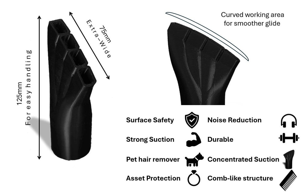 Extra-Wide crevice vacuum Nozzle
